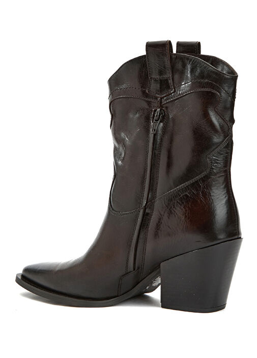 Kahverengi Kadın Deri Bot - Görsel 4