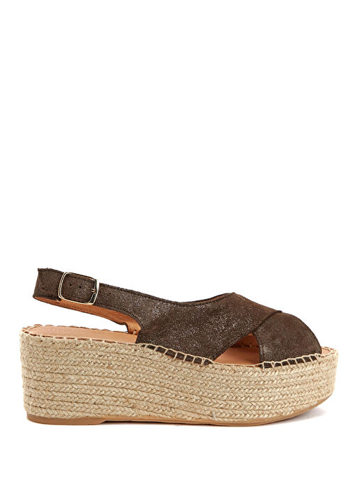 Kahverengi Kadın Deri Espadril - Görsel 2