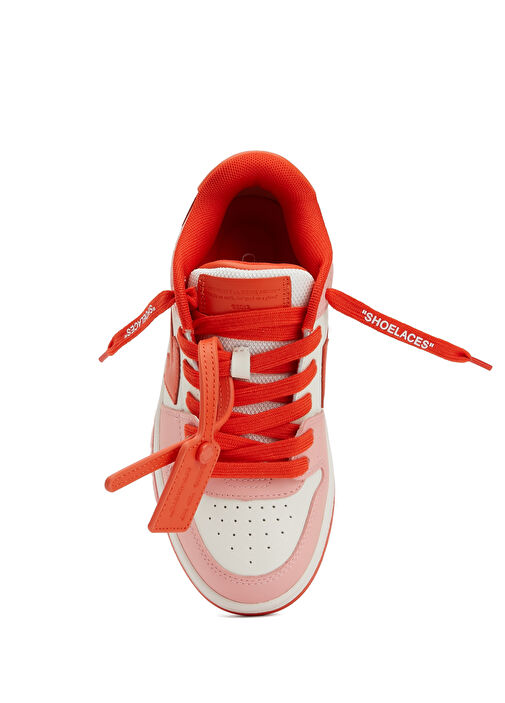 Kırmızı Beyaz Kız Çocuk Deri Sneaker - Görsel 5