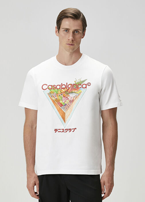 Casablanca - Beyaz Organik Pamuk T-shirt - Beyaz