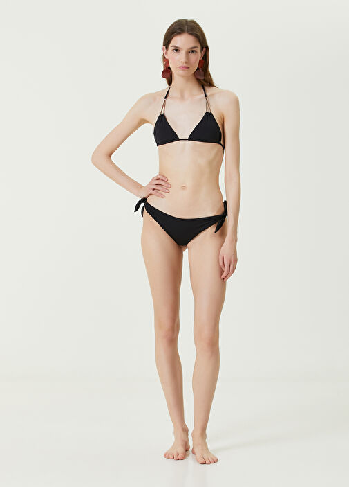 Saint Laurent - Black Chain Detail Bikini Top