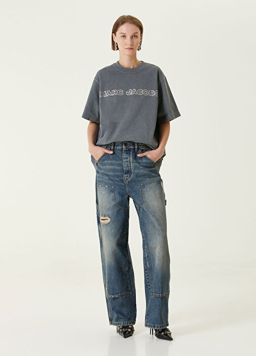 Marc Jacobs - Grunge Oversized Mavi Jean Pantolon - Gri