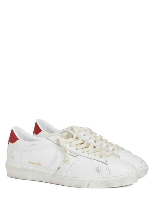 Matchstar Kırmızı Beyaz Erkek Deri Sneaker - Görsel 3