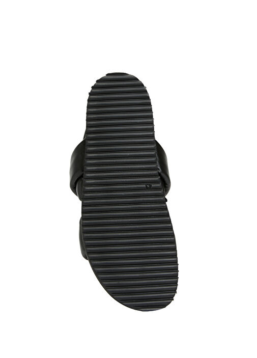 Siyah Erkek Deri Sandalet - Görsel 6