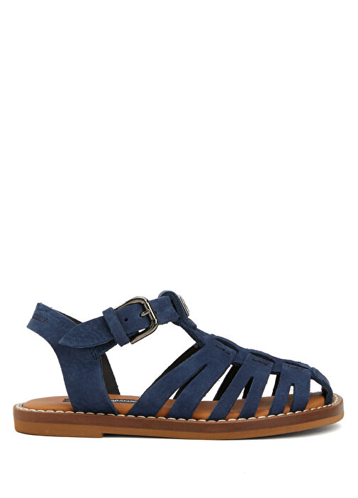 Mavi Erkek Çocuk Deri Sandalet - Görsel 2