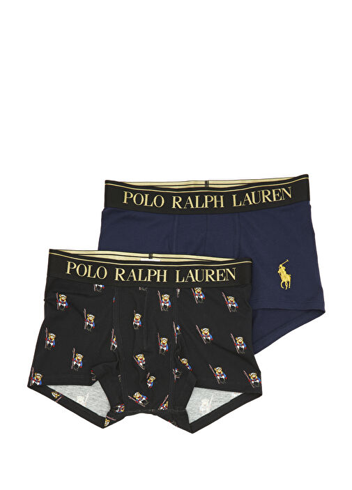 Polo Ralph Lauren Black Navy Logo 2 Pack Boxer Set