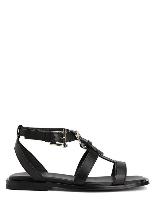 Siyah Kadın Deri Sandalet - Görsel 2