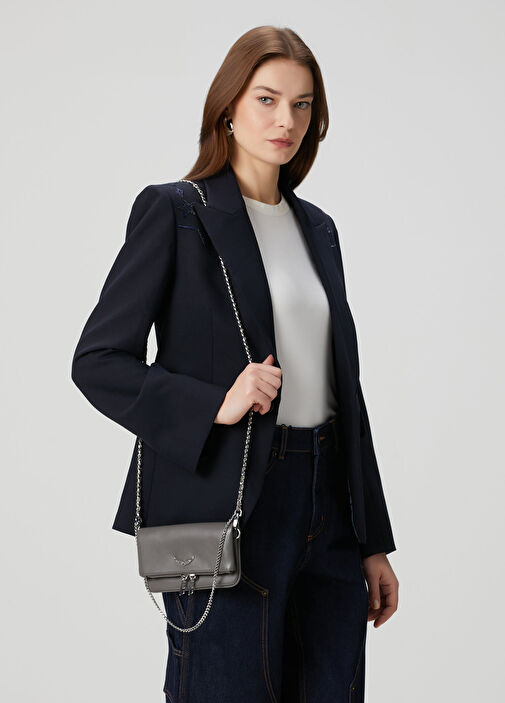 Zadig&Voltaire Gri Kadın Rock Nano Gri Kadın Deri Çanta 1882978