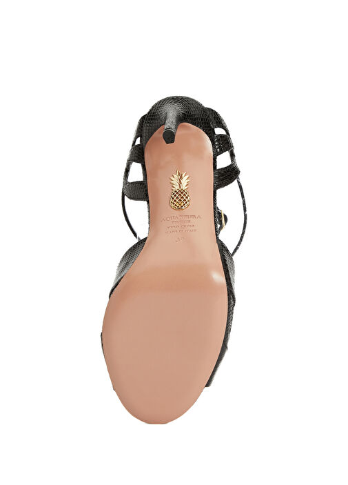 Siyah Kadın Deri Sandalet - Görsel 6