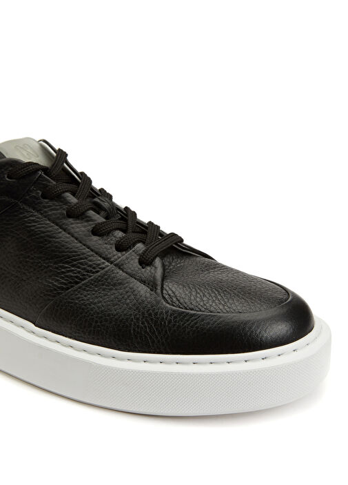 Siyah Erkek Deri Sneaker - Görsel 7