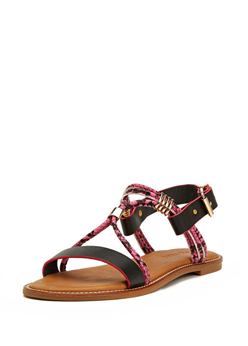 Divarese Divarese Pembe Siyah Siyah Pembe Kadın Deri Sandalet Sandalet & Terlik | Beymen Pembe Siyah - 3. görsel