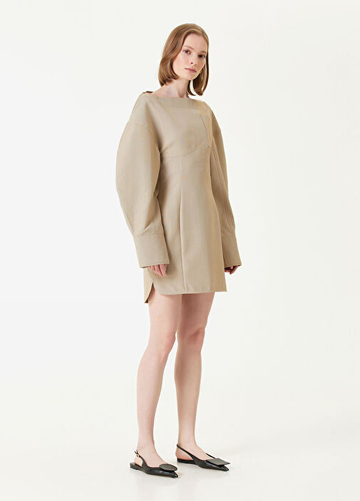 Jacquemus - Casaco Beige Mini Dress Jacquemus - Casaco Beige Mini Dress