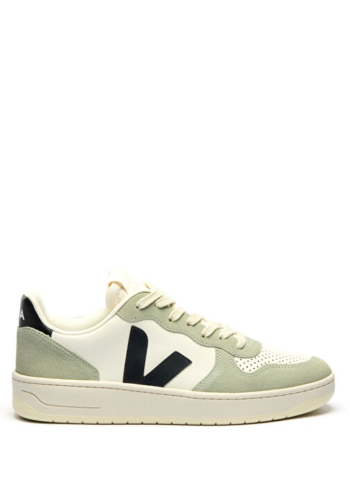 V-10 Beyaz Yeşil Erkek Deri Sneaker - Görsel 2