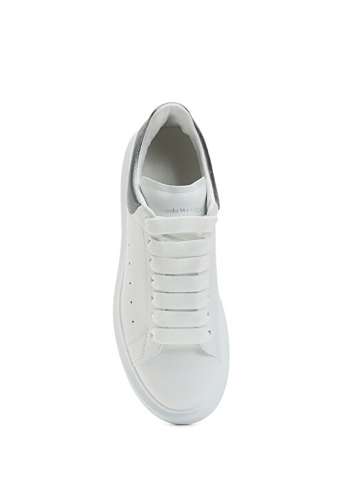 Oversized Beyaz Silver Kadın Deri Sneaker - Görsel 5