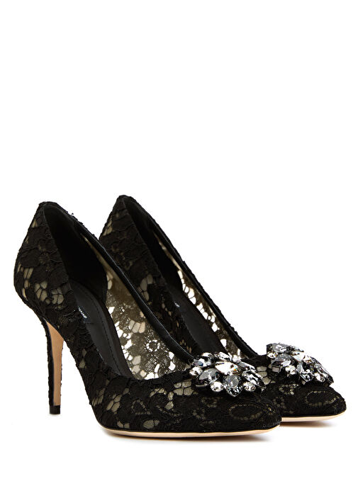 Siyah Dantel Stiletto - Görsel 3