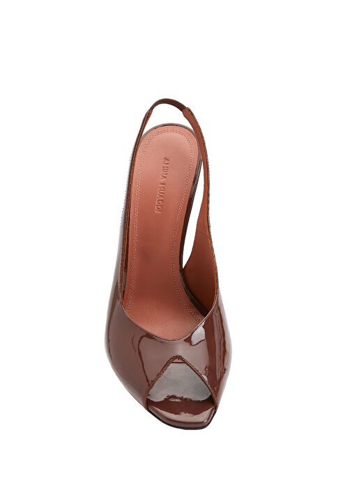 Kristina Koyu Kahverengi Deri Topuklu Ayakkabı - Görsel 5