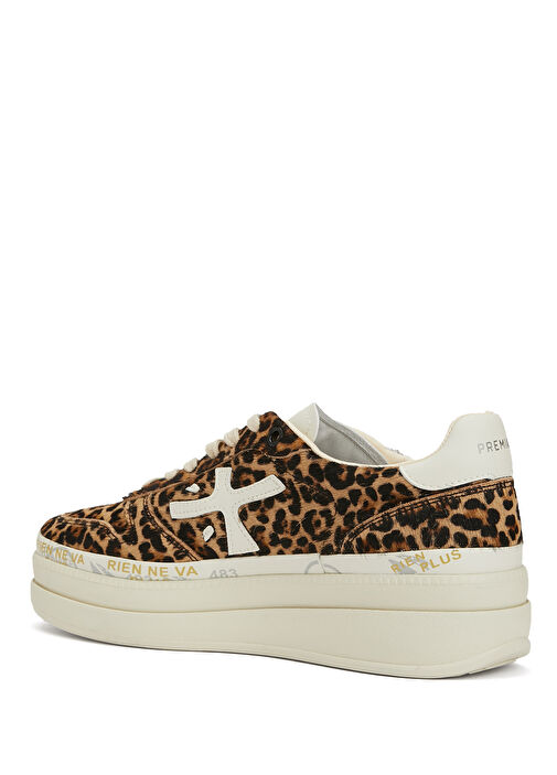 Micol Leopar Desenli Kadın Deri Sneaker - Görsel 4