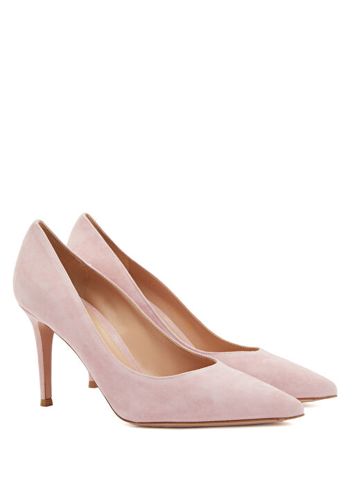 Pembe Süet Stiletto - Görsel 3