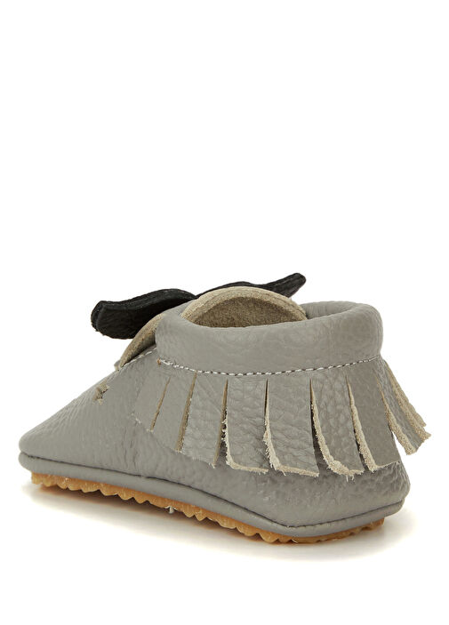 Gri Aksesuar Detaylı Erkek Bebek Deri Ayakkabı - Görsel 6