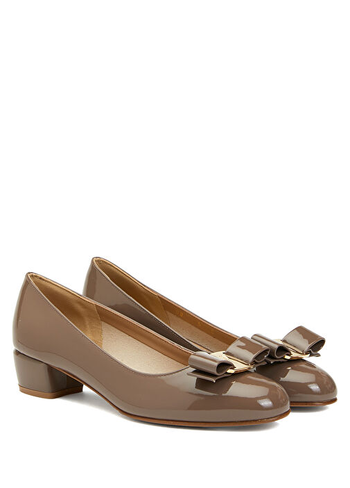 Vara Kahverengi Deri Topuklu Ayakkabı - Görsel 3