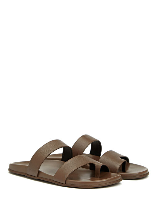 Kahverengi Kadın Deri Terlik - Görsel 3