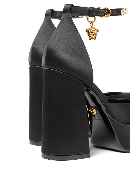 Siyah Medusa Detaylı Topuklu Ayakkabı - Görsel 5