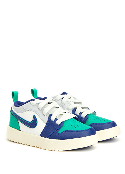 Jordan 1 LOW ALT Beyaz Çocuk Deri Sneaker - Görsel 3