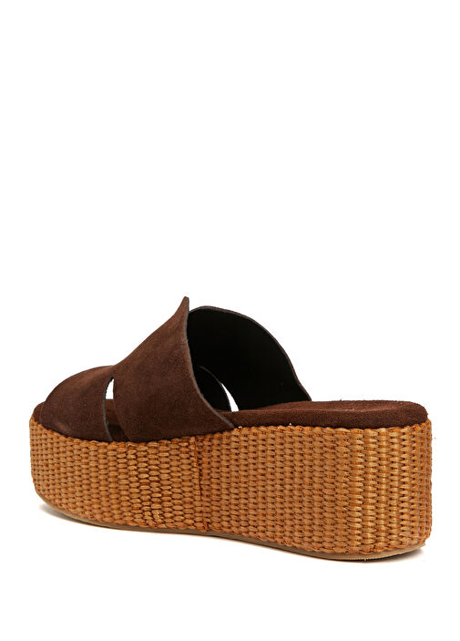 Kahverengi Kadın Süet Terlik - Görsel 4