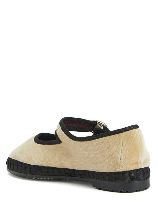 Theodora Siyah Krem Kız Çocuk Kadife Babet - Görsel 4