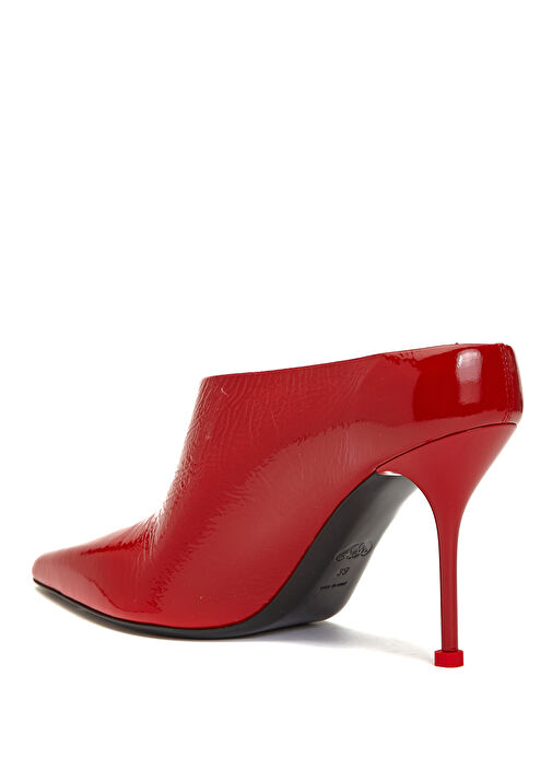 Kırmızı Kadın Deri Terlik - Görsel 4