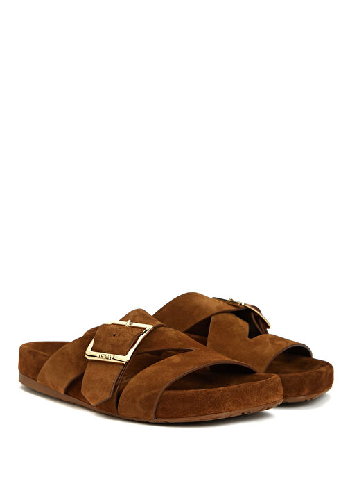 Ease Kahverengi Kadın Süet Terlik - Görsel 3