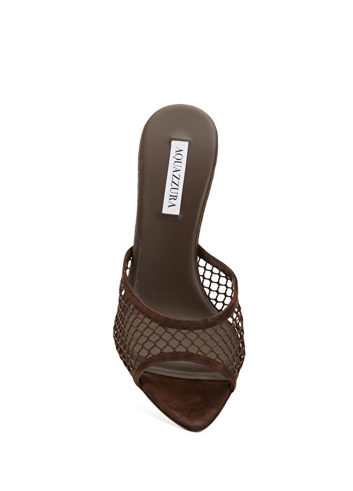 Bisous Koyu Kahverengi Kadın Süet Terlik - Görsel 5