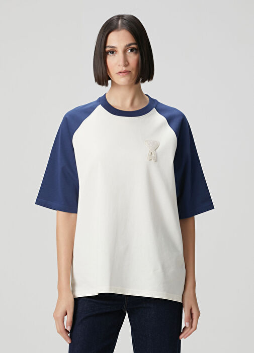 Ami Paris Lacivert-Beyaz Kadın Lacivert Beyaz T-shirt 1894438 | Beymen