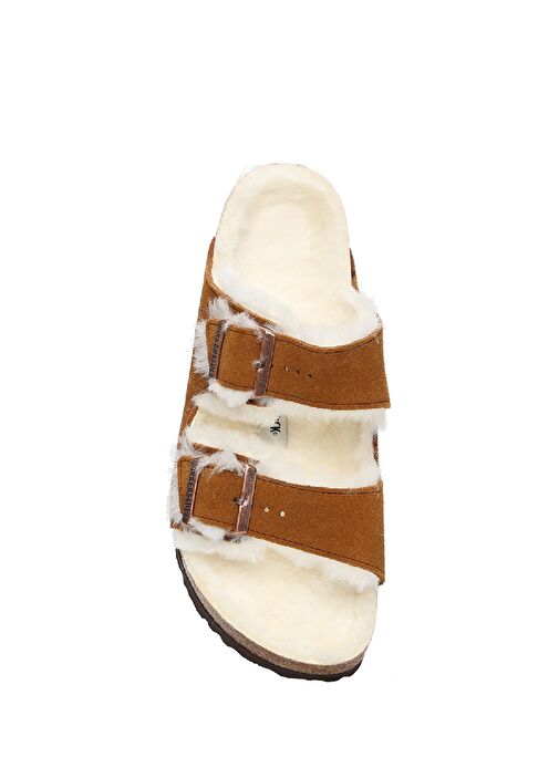 Arizona Taba Doku Detaylı Kadın Süet Terlik - Görsel 6