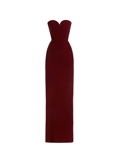 strapless open back dress Ladivine CC408 Elegantly Fitted Evening Gown with Leg Slit Greenery / 10