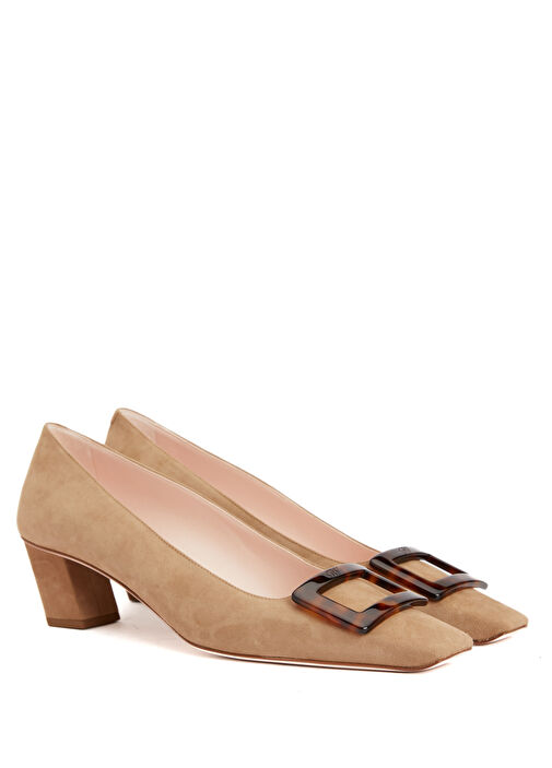 Belle Taba Süet Topuklu Ayakkabı - Görsel 3