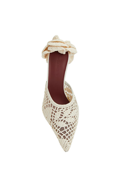 Krem Tığ İşi Kadın Terlik - Görsel 5