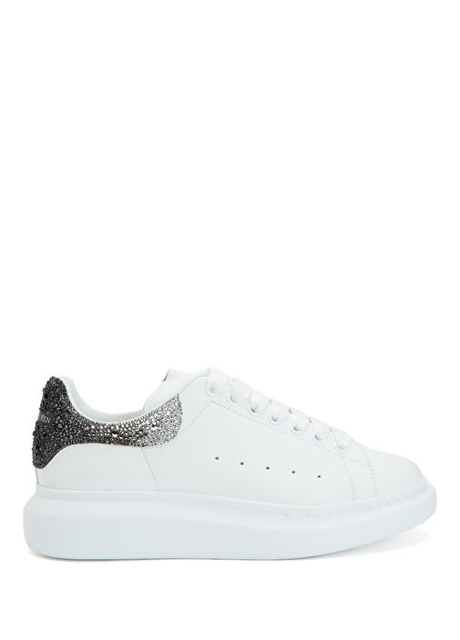 Oversized Beyaz Gri Erkek Deri Sneaker - Görsel 2