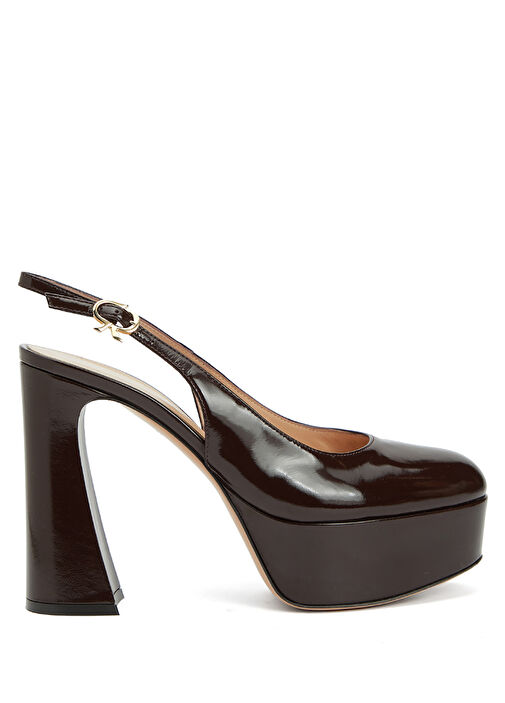 Bordo Deri Topuklu Ayakkabı - Görsel 2