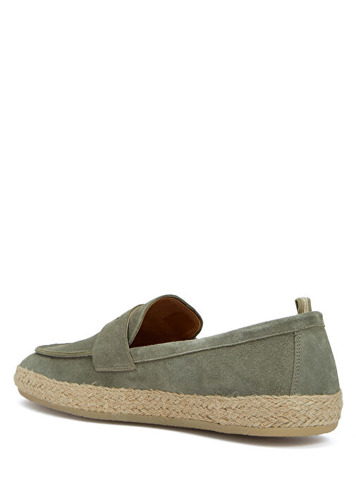 Bowline Gri Yeşil Erkek Deri Loafer - Görsel 4