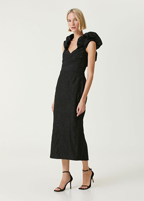 black embroidered evening dress Marchesa Notte main image 0