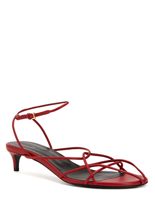 Loulou Kırmızı Kadın Deri Sandalet - Görsel 3