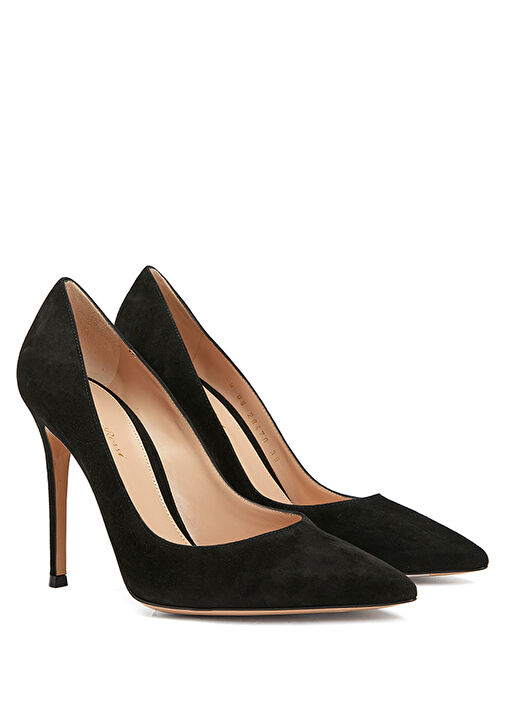 Gianvito 105 Siyah Kadın Süet Stiletto - Görsel 3