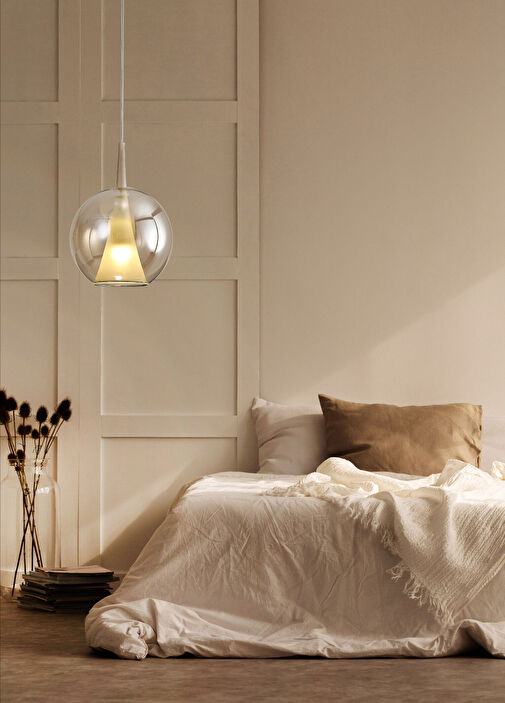 Bakara Collection - Elsa Bal Rengi Cam Led Sarkıt Avize - Bronz