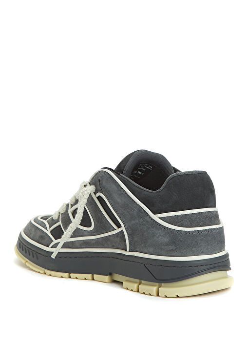 Area Bej Siyah Desenli Erkek Deri Sneaker - Görsel 4