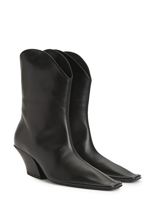 Siyah Kadın Deri Bot - Görsel 3
