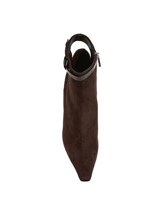 Koyu Kahverengi Kadın Deri Bot - Görsel 5