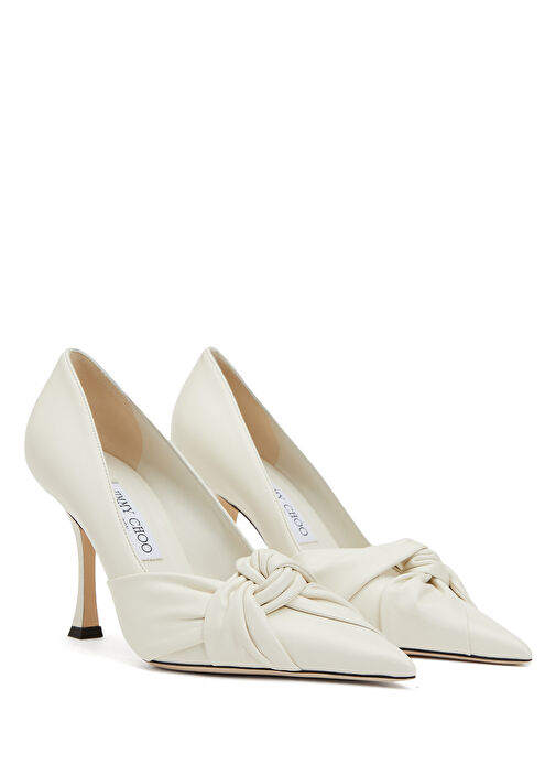 Hedera Beyaz Deri Stiletto - Görsel 3