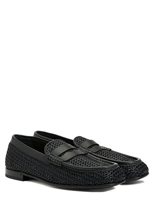 Siyah Logo Detaylı Erkek Loafer - Görsel 3