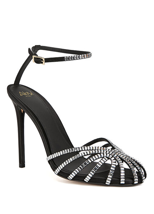 Penelope Siyah Kadın İpek Sandalet - Görsel 3